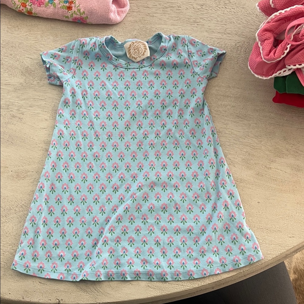 The Beaufort Bonnet Company Blue and Pink Kids Dress